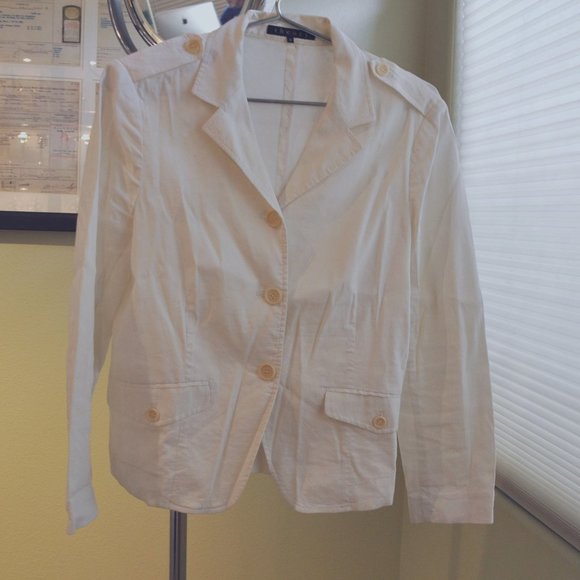 Theory White Linen Jacket - Picture 1 of 7